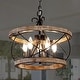 preview thumbnail 22 of 22, Bella Depot 5-Light Rustic Cage Wood Chandelier Dimmable Lighting, 15.7" Adjustable Farmhouse Pendant Light for Kitchen Island