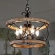 preview thumbnail 5 of 15, Bella Depot 5-Light Rustic Cage Wood Chandelier Dimmable Lighting, Adjustable Farmhouse Pendant Light - 15.7inch