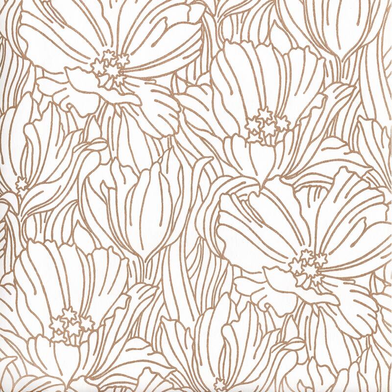 A-Street Prints Selwyn Copper Floral Wallpaper