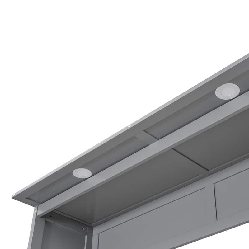 Murphy Bed Wall Bed with Shelves, Drawers and LED Lights