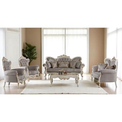 Branza 4 Pieces Living Room Sets 1 Sofa 1 Loveseat 2 Chair