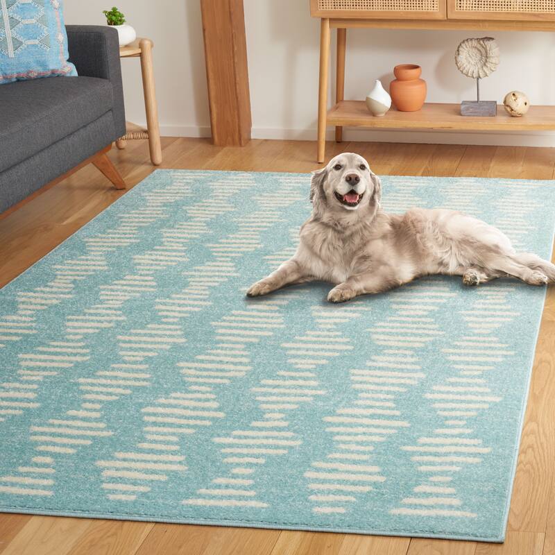SAFAVIEH Tulum Constance Moroccan Boho Rug - 8' x 10' - Turquoise/Ivory