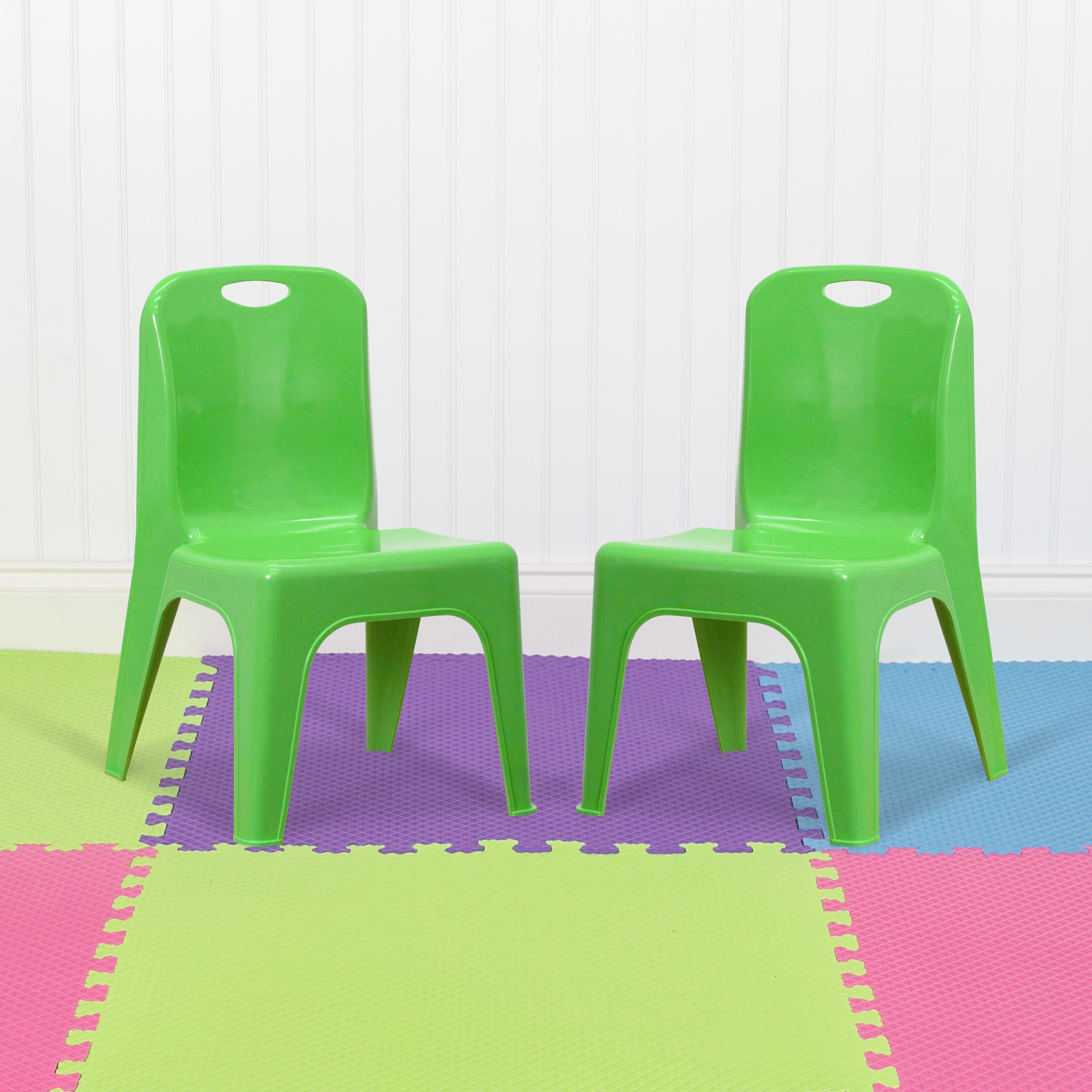 Children's stackable top plastic chairs