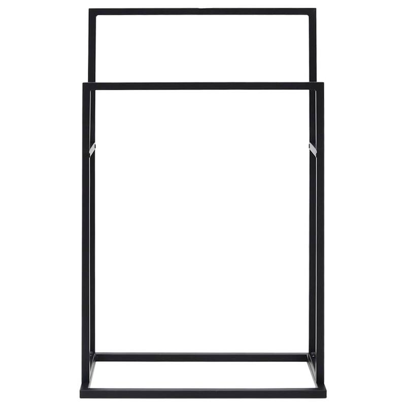 vidaXL Towel Rack Freestanding 2 Tier Towel Holder Stand for Bathroom Iron