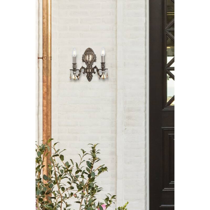 Elegant Lighting 9602W10-GT/RC Monarch 2 Light 12" Tall Wall Sconce