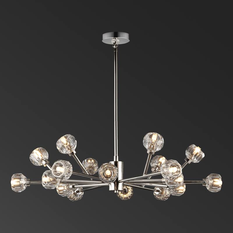 SAFAVIEH Couture Ermina Crystal Sputnik Chandelier. - 35 In W x 21 In D x 21 / 51 In H