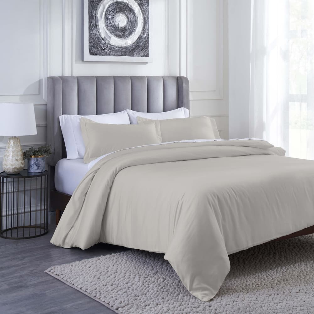 Superior Modal From Beechwood 400 Thread Count Solid Duvet Cover Set