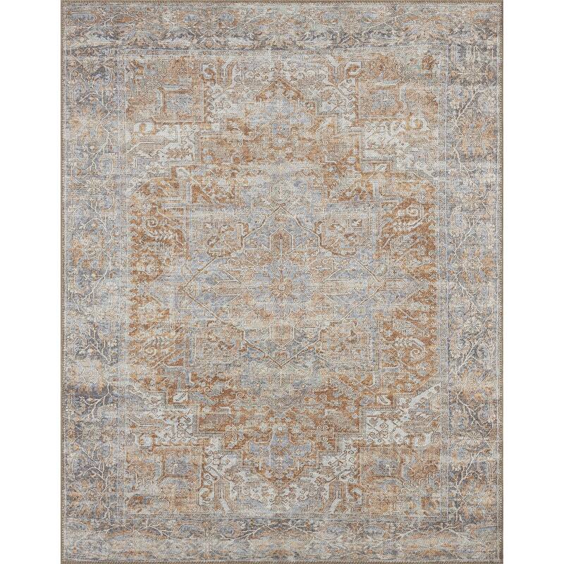 Park Avenue Traditional Medallion Indoor Machine Washable Area Rug