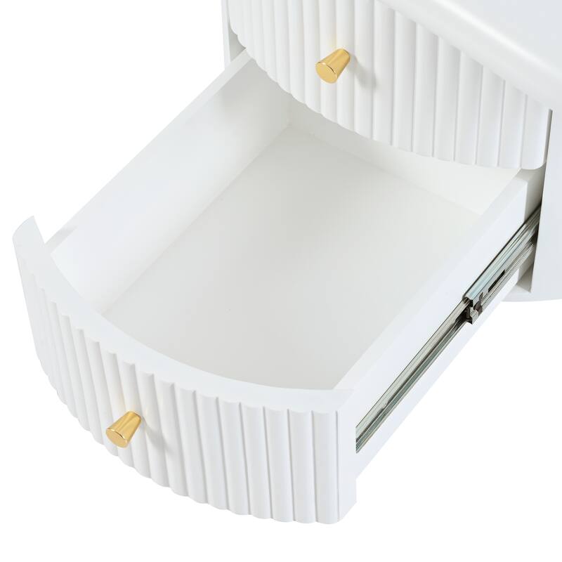 Cloud Coffee Table Set of 3 with 2 Drawers and 2 Small Stools