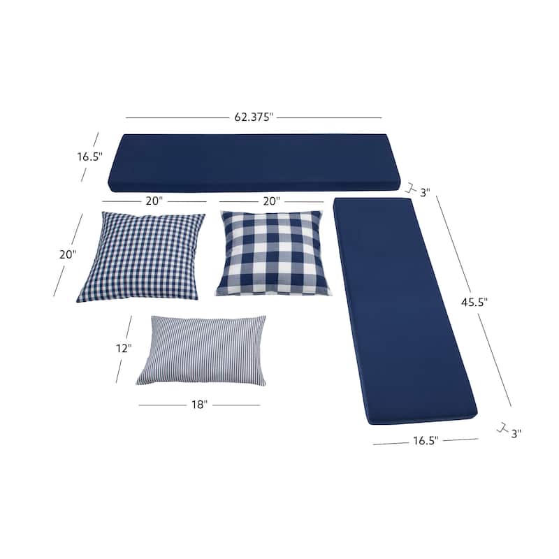 Josie Backless Wooden Nook with Cushion Set