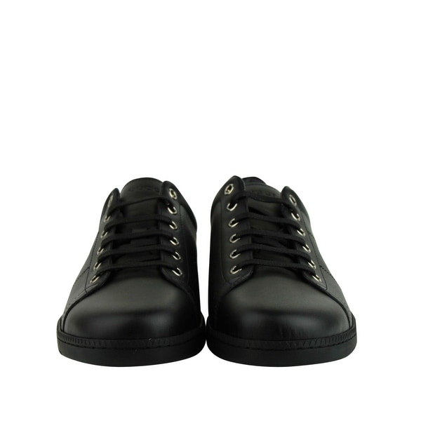 ladies black leather sneakers