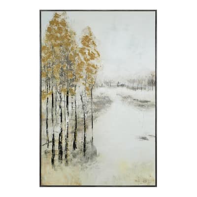 Illia 60" H x 40" W Canvas Art, Beige