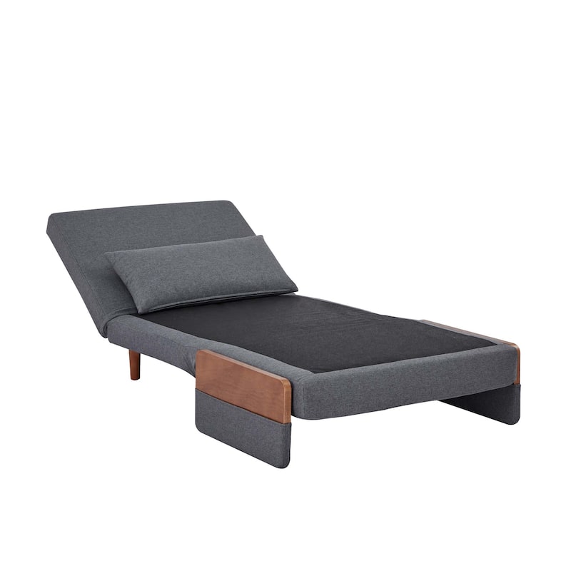 GDFStudio - Evaristo Convertible Cotton-Linen Sofa Bed with 3-Fold Rapid Transform Mechanism