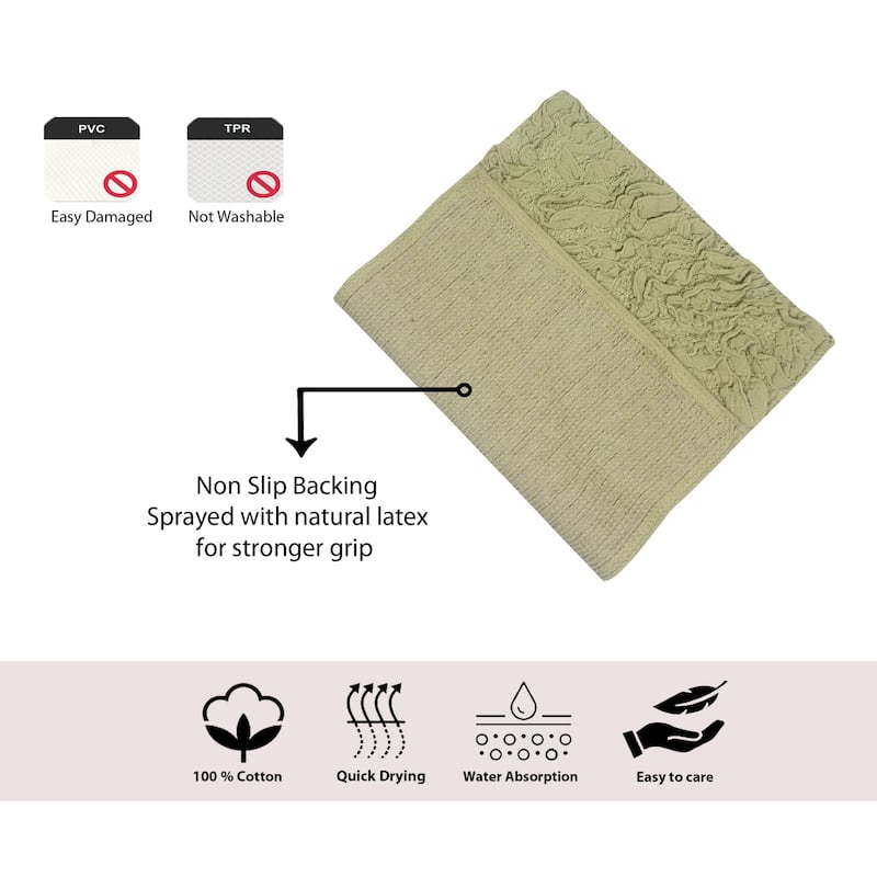 Bell Flower Bathroom Rug, Cotton Soft, Water Absorbent Bath Rug, Non Slip Shower Rug Machine Washable 24"x40" Rectangle