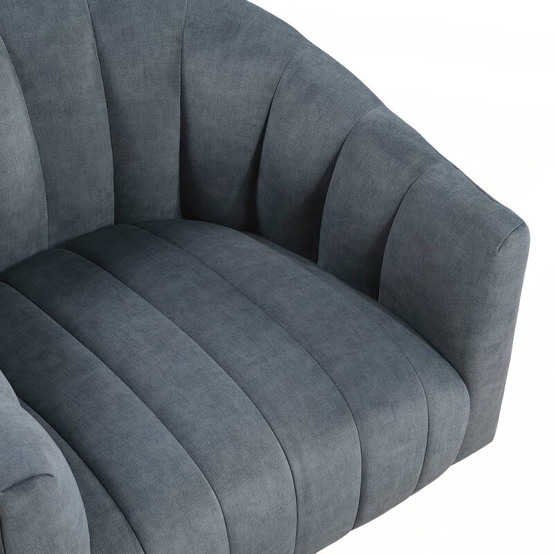 1pc Comfortable Barrel Back Swivel Chair
