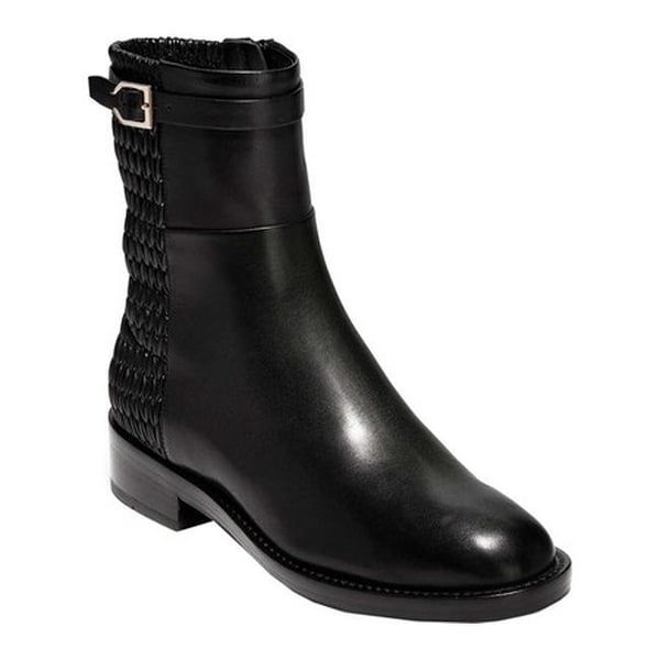 cole haan lexi grand stretch leather and woven ankle boots