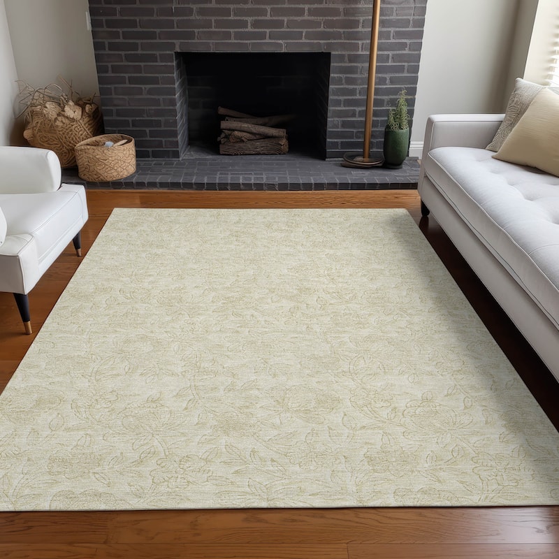 Premium Washable Super Soft Muted Floral Mayfield Rug - Ivory - 9' x 12' - Rectangle