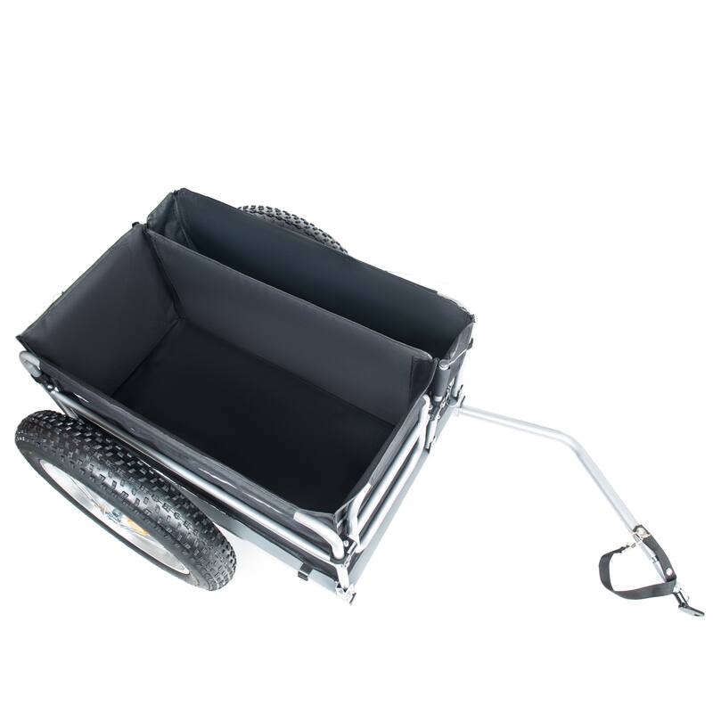 23"x4.0 Fat Tires Bike Cargo Trailer, 150LBS Load Capacity Heavy-Duty Bicycle Wagon Cart, Foldable Compact Storage