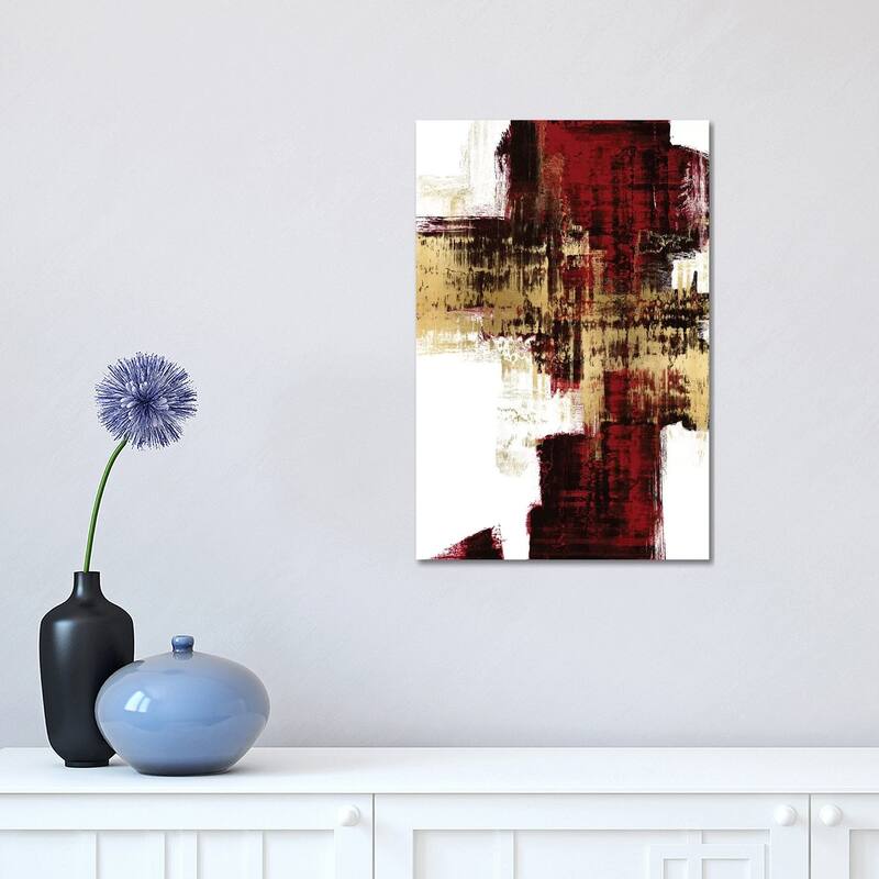 iCanvas "Kinetic Gold on Red I" by Alex Wise Canvas Print - 18x12x1.5