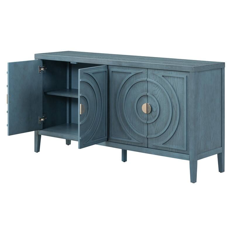 Retro Style Sideboard Cabinet with Adjustable Shelving and Metal Door Handle