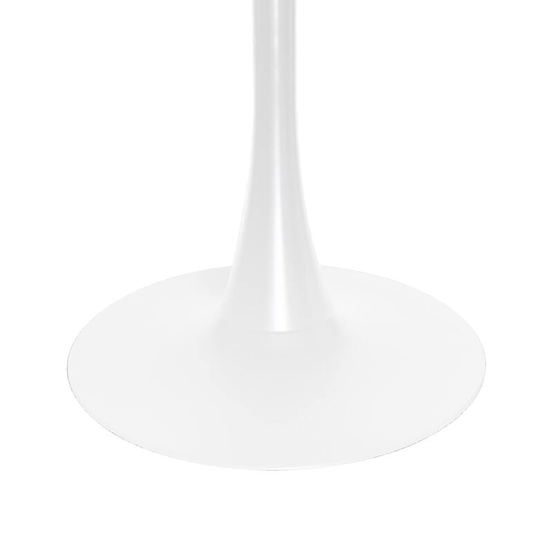 Bristol 27" Round Dining Table with MDF TableTop & White Pedestal Base for Kitchen & Dining Room