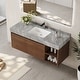 preview thumbnail 44 of 73, 48" Modern Floating Single Bathroom Vanities with Sink, Brown or Natural wood, 2 Drawers
