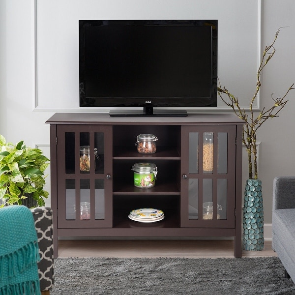 Gymax Wood Tv Stand Storage Console Free Standing Cabinet Holds Gymax Wood Tv Stand Storage Console Free Standing Cabinet Holds Up To A 45 X27