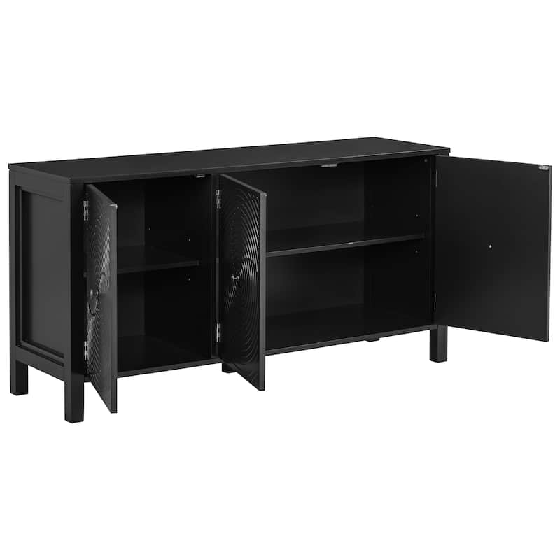 Sideboard with Unique Swirl Design and Ample Storage Capacity