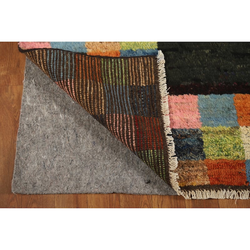 Checkered Muli-Color Moroccan Oriental Area Rug Handmade Wool Carpet - 6'0" x 7'10"