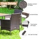 preview thumbnail 7 of 8, Costway 5PCS Patio Rattan Dining Furniture Set Arm Chair Wooden Table - See details