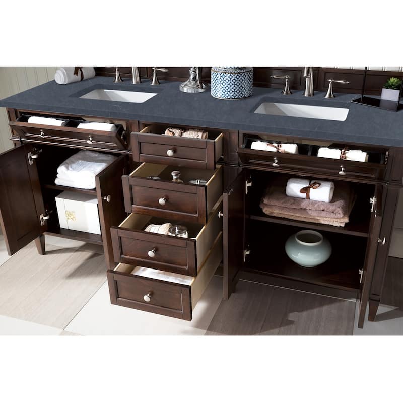 James Martin Vanities Brittany 72" Double Vanity, Burnished Mahogany