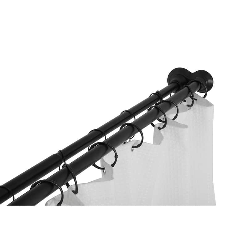 Utopia Alley Adjustable 72-Inch Double Shower Curtain Tension Rods - Rust-Proof Aluminum with Rubber End Cap - Black