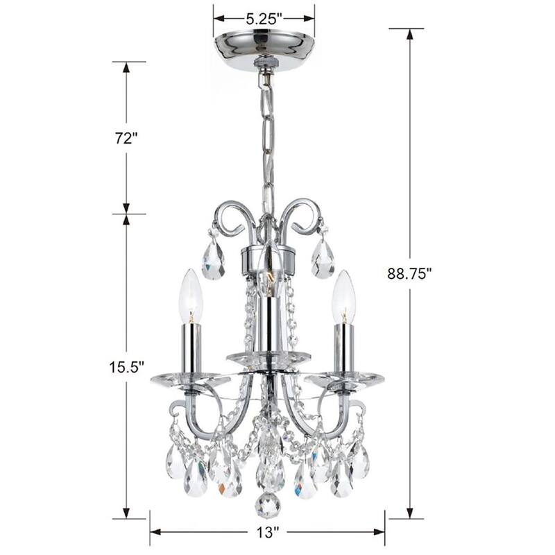 Crystorama Lighting Group Othello 3 Light 13" Wide Chandelier with