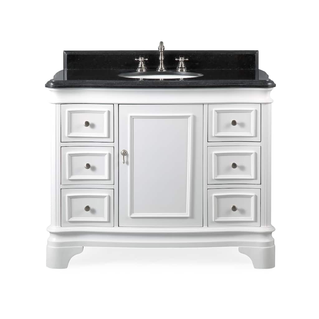 42" Benton Collection Sesto White Bathroom Vanity