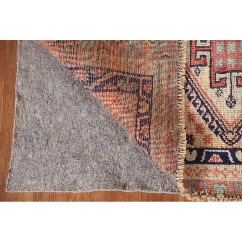 Peach / Pink Shiraz Persian Vintage Area Rug Hand-knotted Wool Carpet - 3'5"x 4'7"