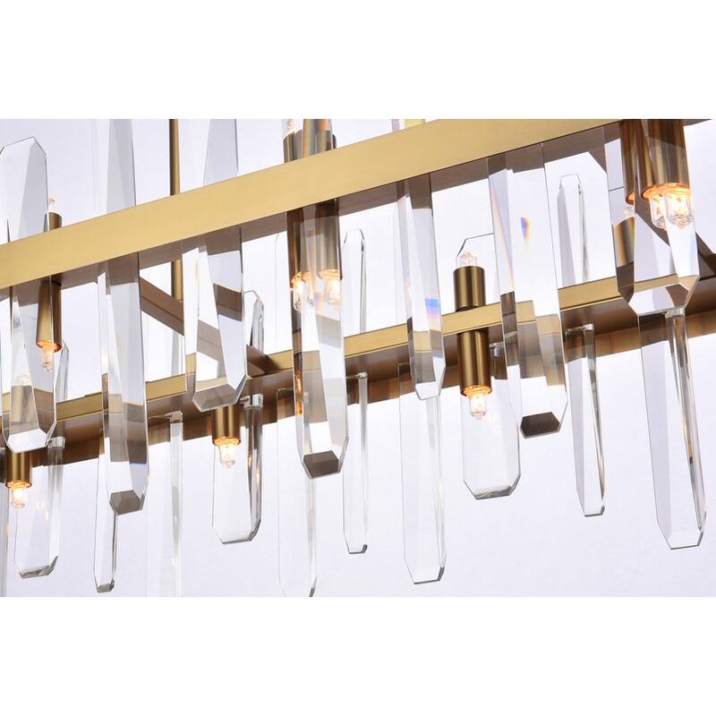 Indigo Home 36 inch crystal rectangle chandelier