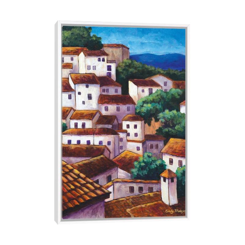 iCanvas "Spanish Village" by Candy Mayer Framed Canvas Print - White - 40x26