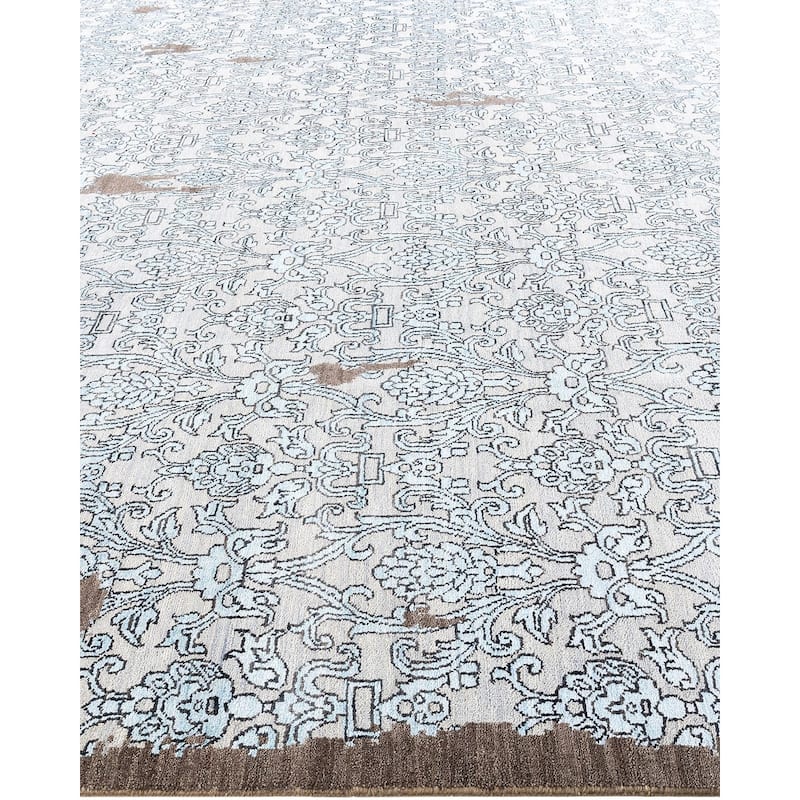 Ikat One-of-a-Kind Hand-Knotted Area Rug - Brown, 9' 2" x 12' 4" - 9' 2" x 12' 4"