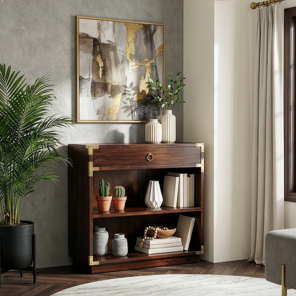 Handmade Forster Brown Campaign Bookcase