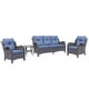 preview thumbnail 2 of 50, 4 Piece Outdoor High Back Wicker Patio Conversation Furniture Sets