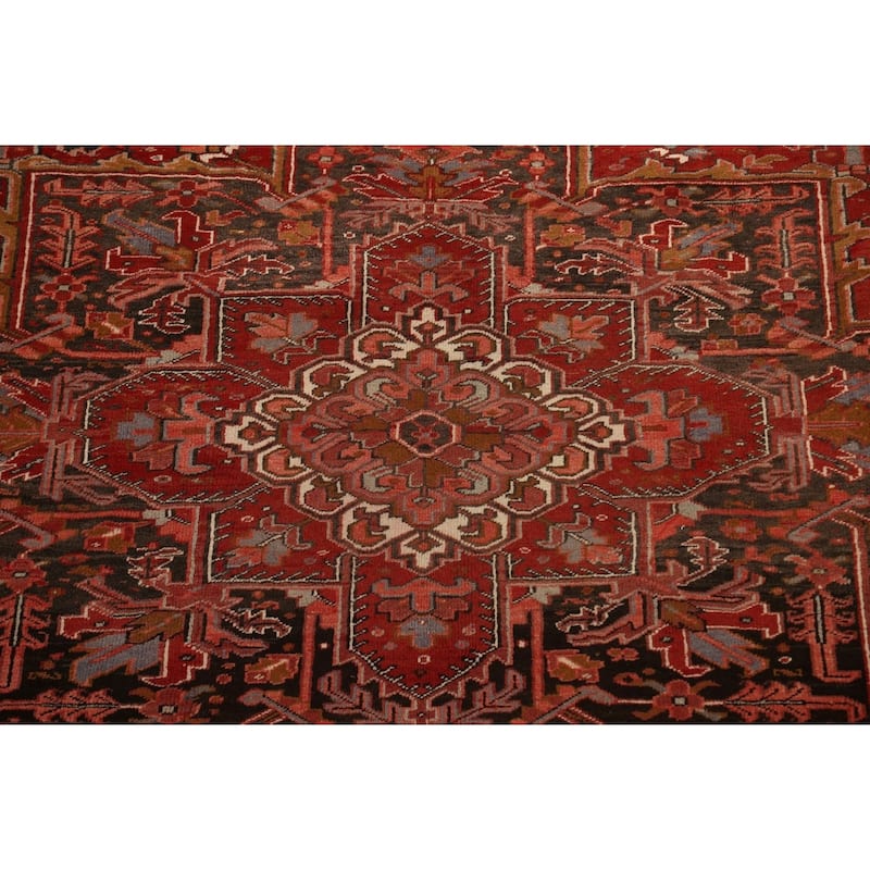Vintage Vegetable Dye Heriz Persian Area Rug Hand-knotted Wool Carpet - 10'2" x 13'5"