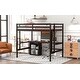preview thumbnail 3 of 12, Impression Full size Loft Bed Kids Bed with Desk and Writing Board,Wooden Desk &Two Drawers Cabinet
