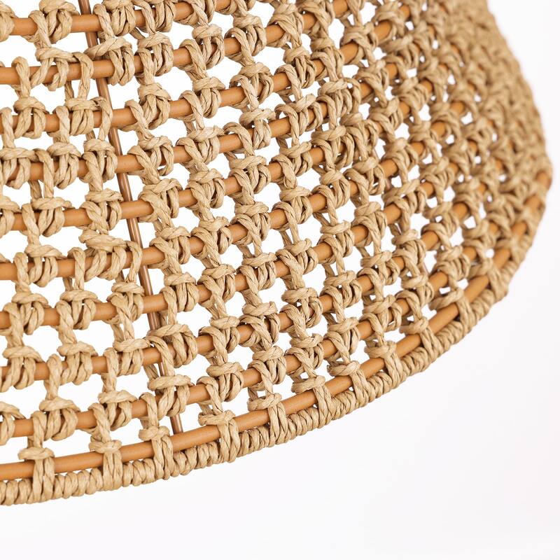 4/5-Light Dimmable Bohemian Hand Woven Drum Chandelier
