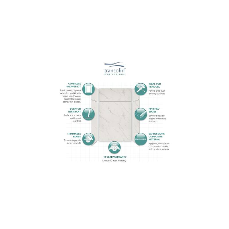 Transolid Expressions 32-in X 60-in X 96-in Glue to Wall Shower/Walls - 60" x 32" x 96"