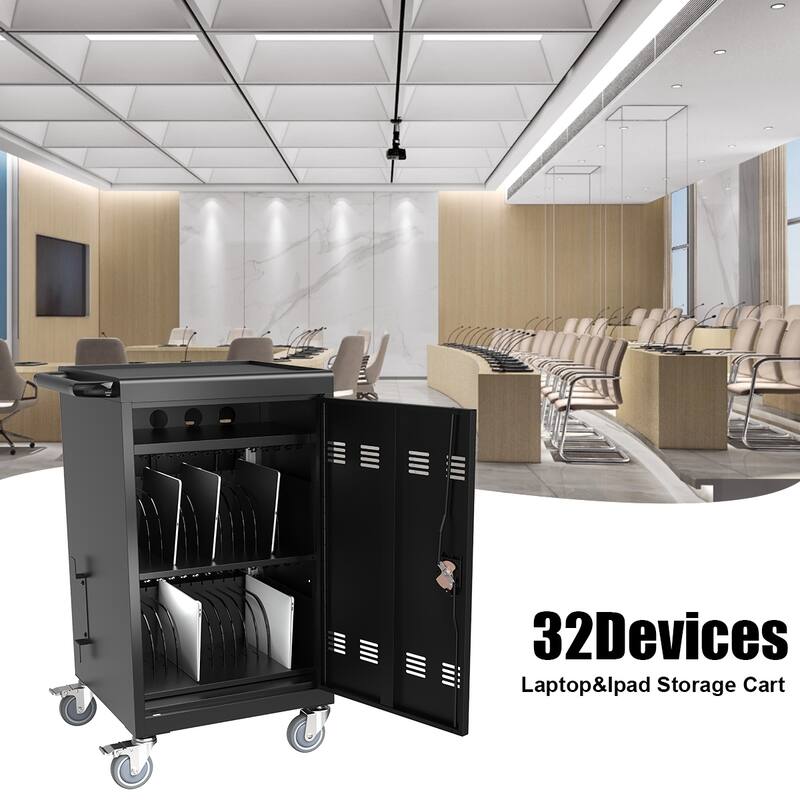 Mobile Charging Cart and Cabinet for Tablets Laptops