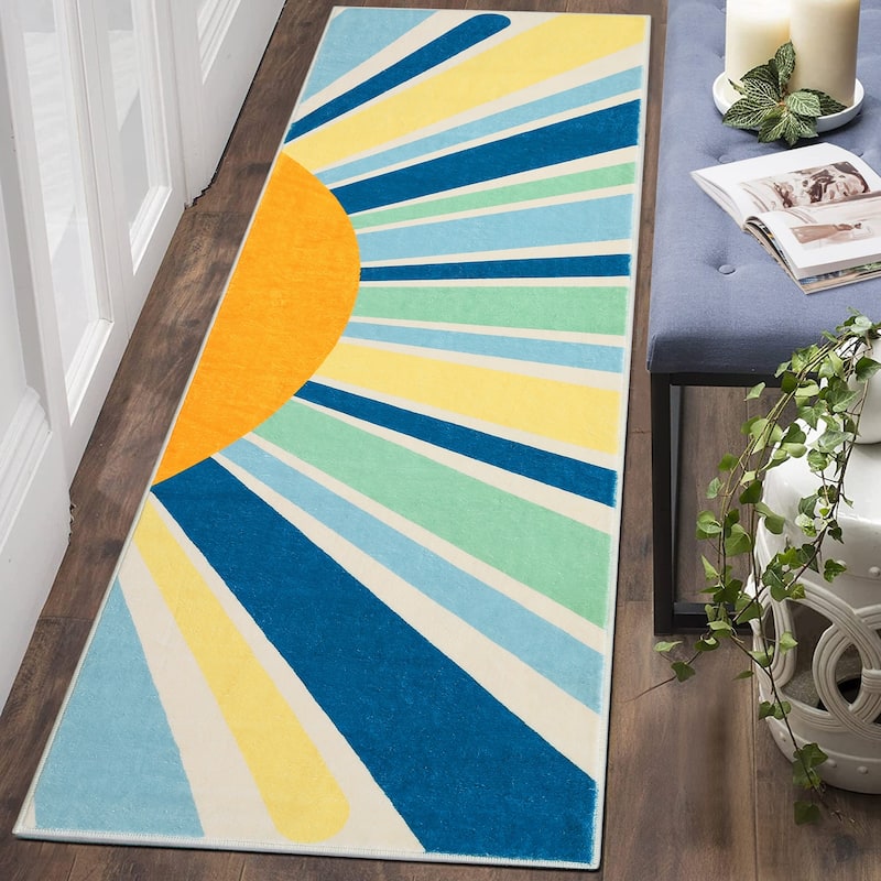 Garvee Rainbow Sol Kids Area Rug