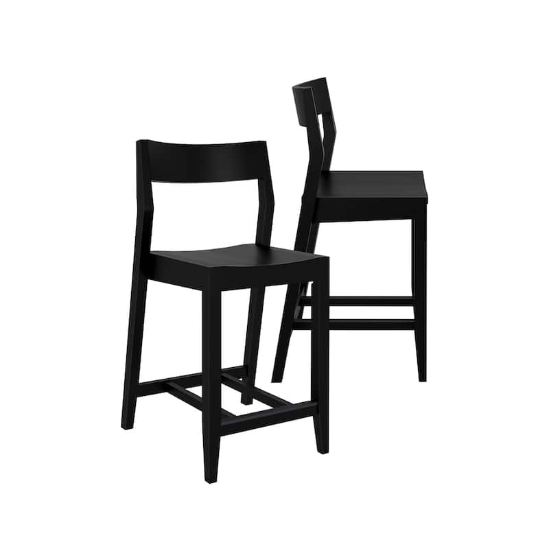 Plank and Beam Modern Counter Height Solid Wood Dining Chair - Set of 2