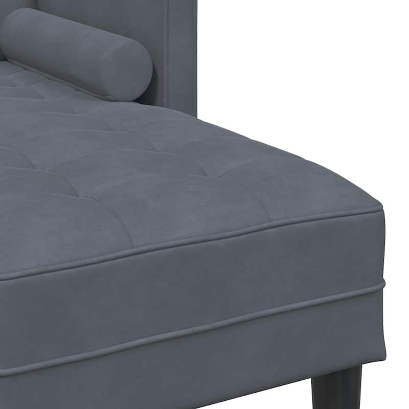 vidaXL Garden Sofa L-Shaped Black/Dark Grey/Light Grey Velvet - 68.1 x 51.6 x 26.4