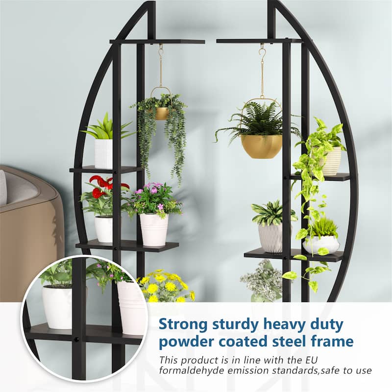 Plant Stand Pack of 2,Wooden Plant Flower Display Stand