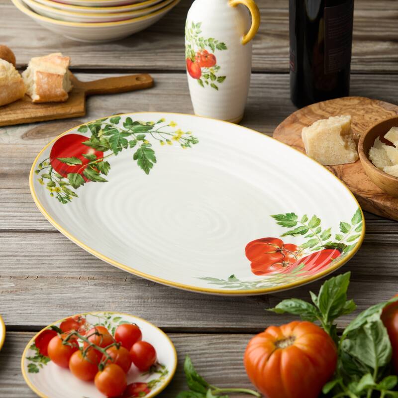 Certified International Pomodoro Oval Platter 16" x 12" - 16"W x 12"D x 1.5"H